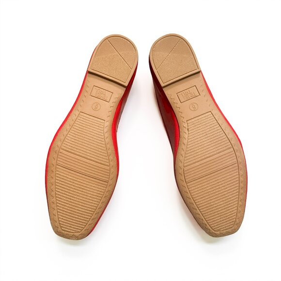 NWOT Time and Tru Classic Red Ballet Flats Bow Detail Women's Size 6 - Picture 2 of 5